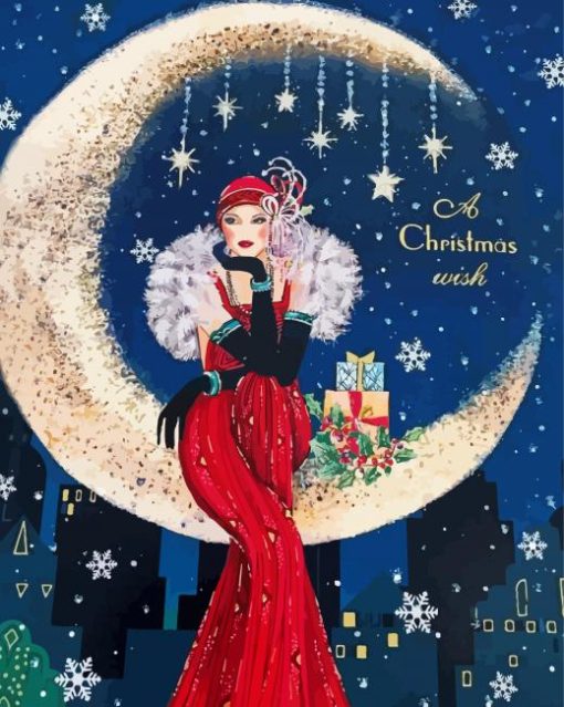 Christmas Deco Lady paint by numbers