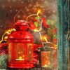 Christmastide Red Lantern Paint By Number