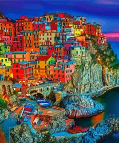 Cinque Terre Colorful Houses paint by numbers