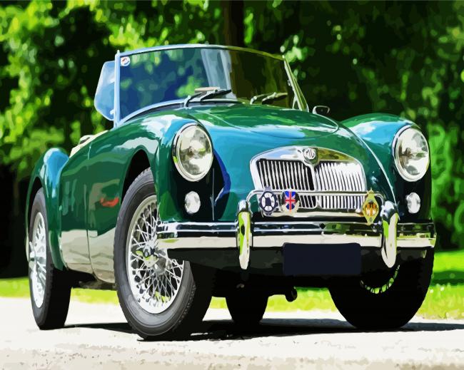 Classic Green Mg Car Paint By Number