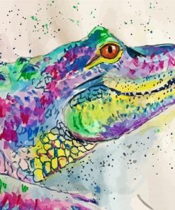 Colorful Alligator paint by numbers