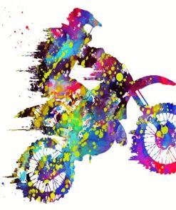 Colorful Motocross paint by numbers