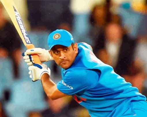Cricketer Dhoni paint by numbers