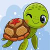 Cute little Tortoise Paint By Number