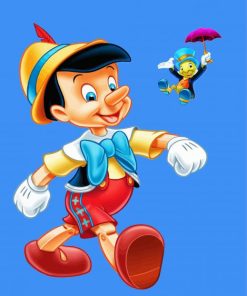 Disney Pinocchio And Jiminy Cricket Paint By Number