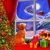 Dog In Christmas paint by numbers