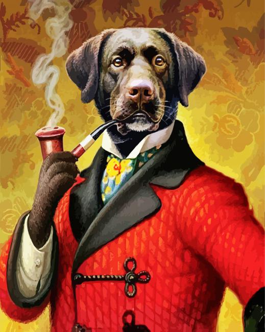 Dog Smoking Pipe paint by numbers