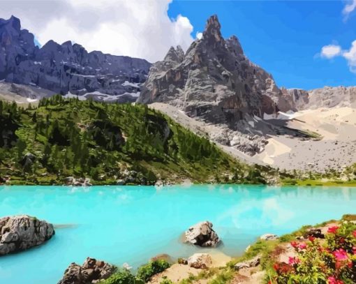 Dolomites Mountains paint by numbers