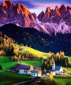 Dolomites Nature Scene paint by numbers