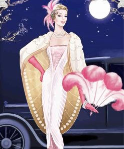 Elegant Deco Lady paint by numbers