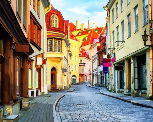 Estonia Tallinn Streets paint by numbers