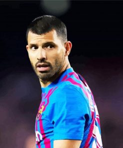 FC Barcelona Player Sergio Agüero paint by numbers