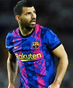 FCB Player Sergio Agüero paint by numbers