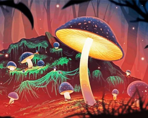 Fantasy Light Toadstools Paint By Number