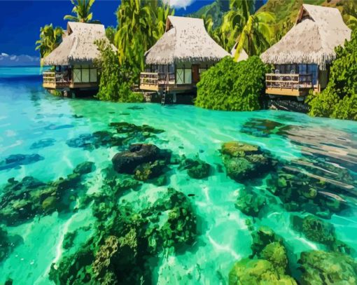 French Polynesia Tahiti paint by numbers