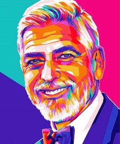 George Clooney Pop Art paint by numbers