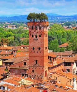 Guinigi Tower Lucca paint by numbers