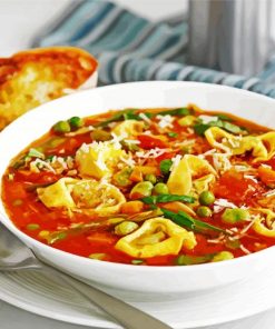 Healthy Pasta Soup paint by numbers