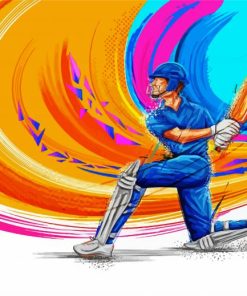 Illustration Cricket paint by numbers