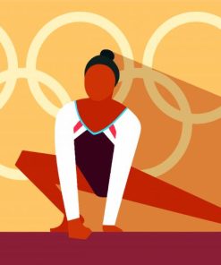 Illustration Gymnast Girl Paint By Number