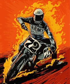 Illustration Of Motocross Racing Paint By Number