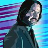 Illustration Keanu Reeves paint by numbers