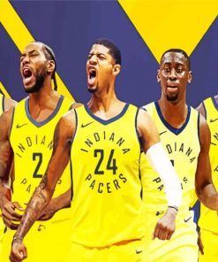 Indiana Pacers Basketball Players paint by numbers
