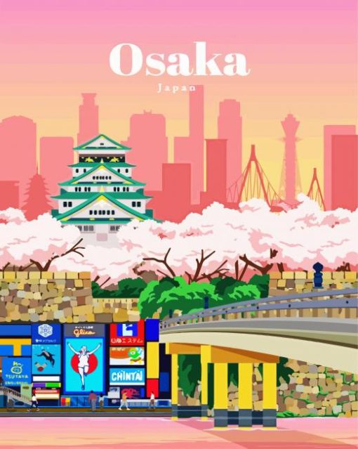 Japan Osaka Poster paint by numbers