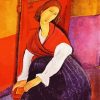 Jeanne Hebuterne In Red Shawl paint by numbers
