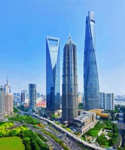 Jin Mao Tower Shanghai paint by numbers