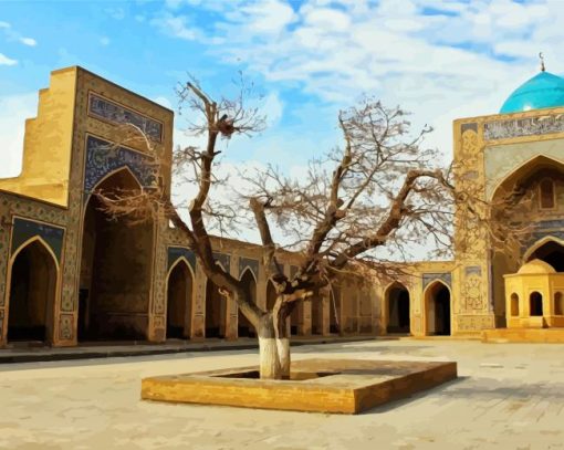 Kalan Mosque Bukhara Uzbekistan paint by numbers