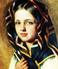 Little Girl In Scarf paint by numbers