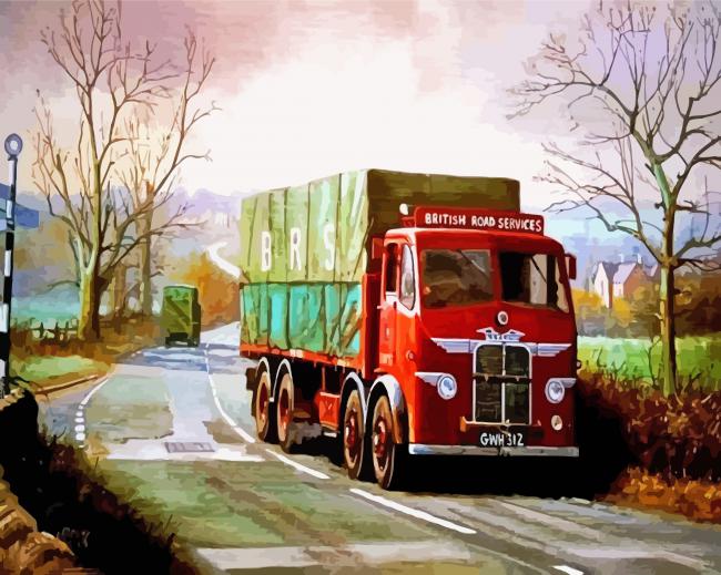 Lorry On Road Paint By Number