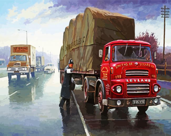 Lorry Truck On Road Paint By Number