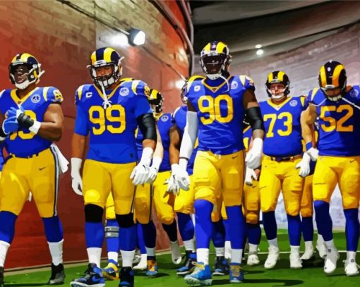 Los Angeles Rams Players paint by numbers