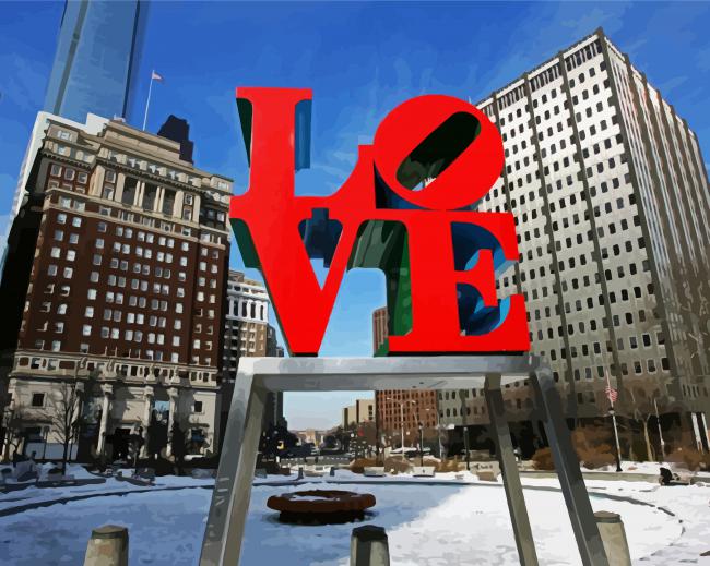 Love Sculpture Philadelphia paint by numbers
