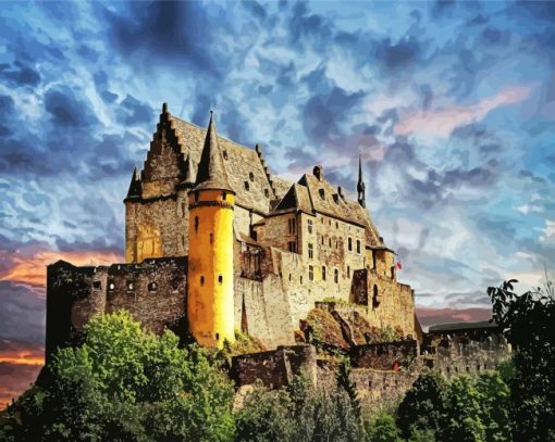 Luxembourg Vianden Castle Paint By Number