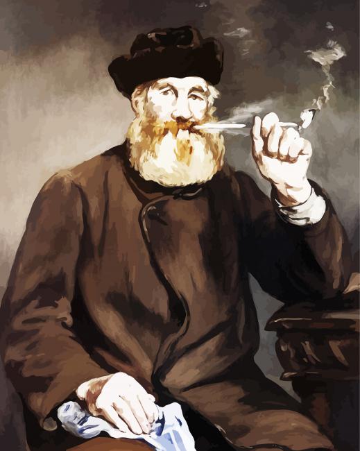 Man Smoking Pipe Art paint by numbers