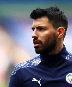 Manchester City Player Sergio Agüero paint by numbers