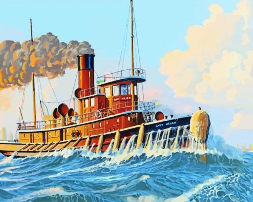 Marine Tugboat Ship Paint By Number