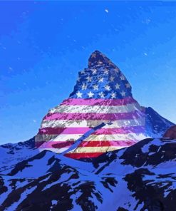 Matterhorn USA Flag paint by numbers
