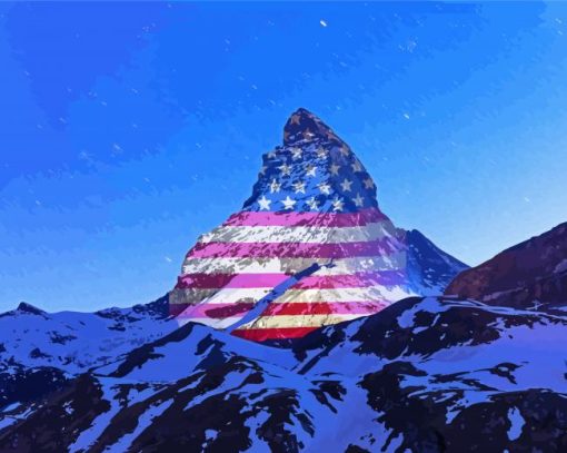 Matterhorn USA Flag paint by numbers