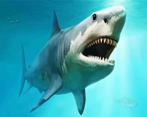 Megalodon Shark Underwater Paint By Number