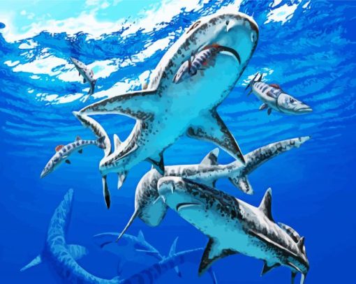 Megalodon Sharks Paint By Number
