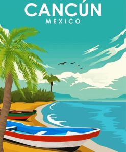 Mexico Cancun Poster Paint By Number