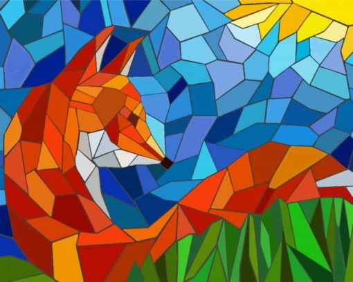 Mosaic Fox paint by numbers