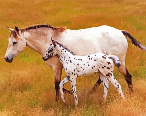 Mother And Baby Appaloosa Paint By Number
