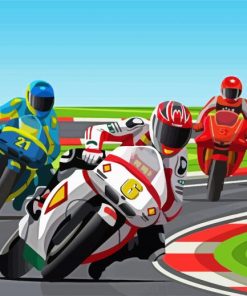 Motorbikes Racing paint by numbers