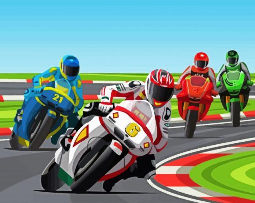 Motorbikes Racing paint by numbers