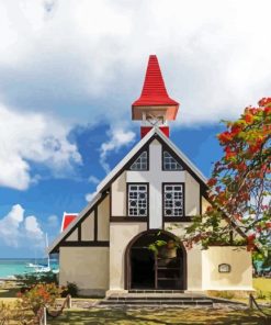 Notre Dame Auxiliatrice de Cap Malheureux Mauritius paint by numbers